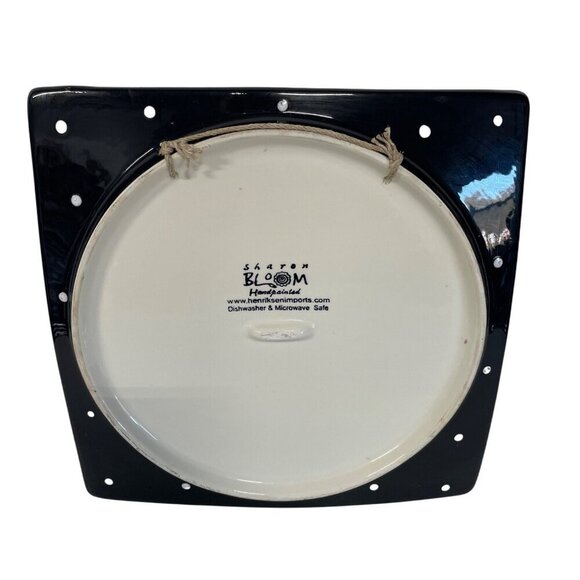 Halloween Owl Bats Square Plate Sharon Bloom Hand Painted 9.75" - Picture 4 of 5